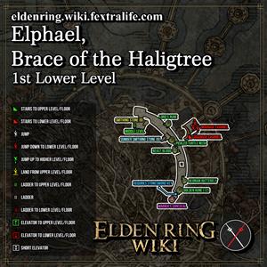 elphael brace of the haligtree 1st lower floor dungeon map elden ring wiki guide 300px