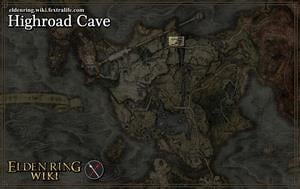 highroad cave location map elden ring wiki guide 300px