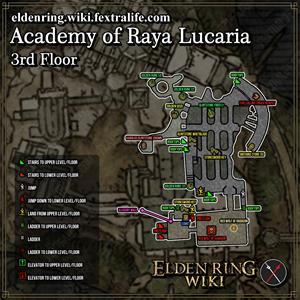 academy of raya lucaria 3rd floor dungeon map elden ring wiki guide 300px