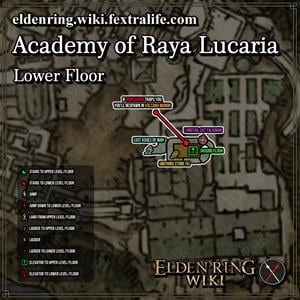 academy of raya lucaria lower floor dungeon map elden ring wiki guide 300px