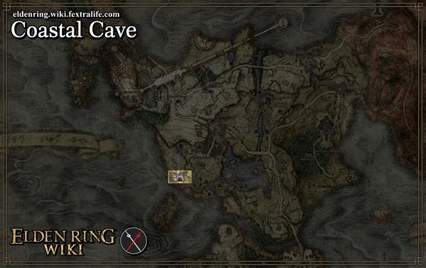 coastal cave location map elden ring wiki guide 600px