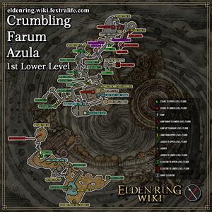 crumbling farum 1st lower level dungeon map elden ring wiki guide 300px