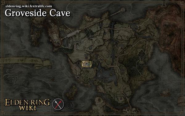 groveside cave location map elden ring wiki guide 600px