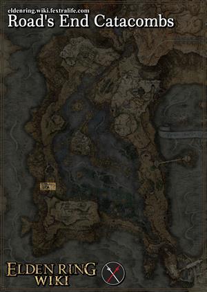 roads end catacombs location map elden ring wiki guide 300px