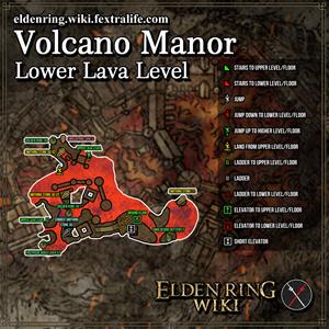 volcano manor lower lava level dungeon map elden ring wiki guide 300px