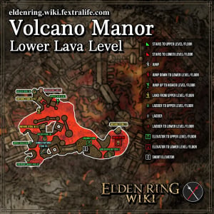 volcano manor lower lava level dungeon map elden ring wiki guide 300px