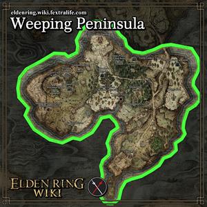 weeping peninsula location map elden ring wiki guide 300px